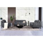 Grace Dark Grey Leather Power Reclining Armchair - Image 8
