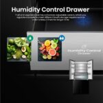 HISENSE KitchenFit RQ768N4GBE Multi-Door Fridge Freezer - Black Glass - Image 4