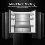 HISENSE KitchenFit RQ768N4GBE Multi-Door Fridge Freezer - Black Glass - Image 9