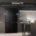 HISENSE KitchenFit RQ768N4GBE Multi-Door Fridge Freezer - Black Glass - Image 3