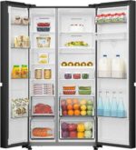 HISENSE PureFlat RS840N4WFE American-Style Smart Fridge Freezer - Black Stainless Steel - Image 3