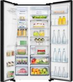 HISENSE RS694N4TFE American-Style Fridge Freezer - Black Stainless Steel - Image 13
