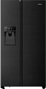 HISENSE RS694N4TFE American-Style Fridge Freezer - Black Stainless Steel