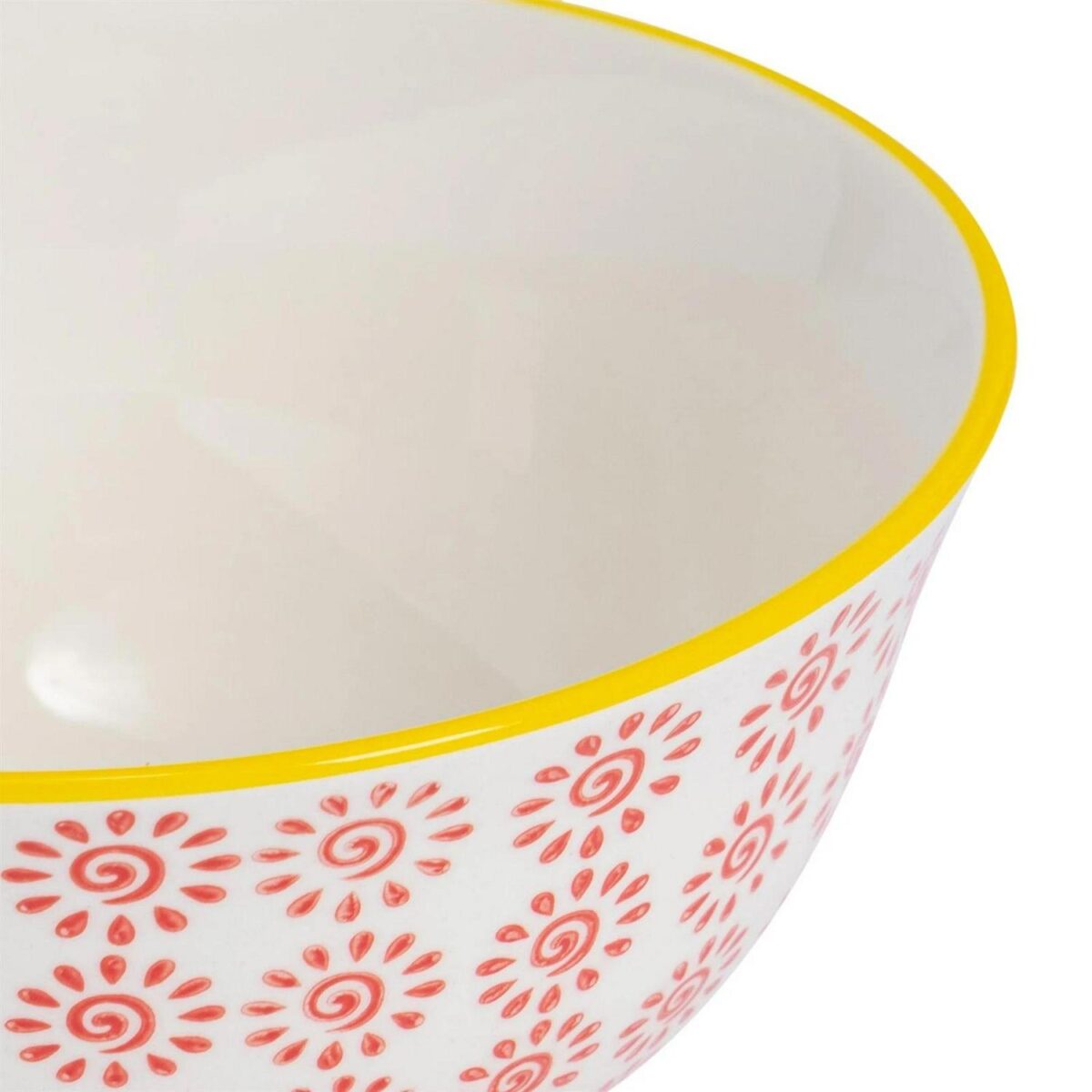 Hand-Printed Cereal Bowl Japanese Porcelain Breakfast Dining Crockery 16cm Red - Image 4