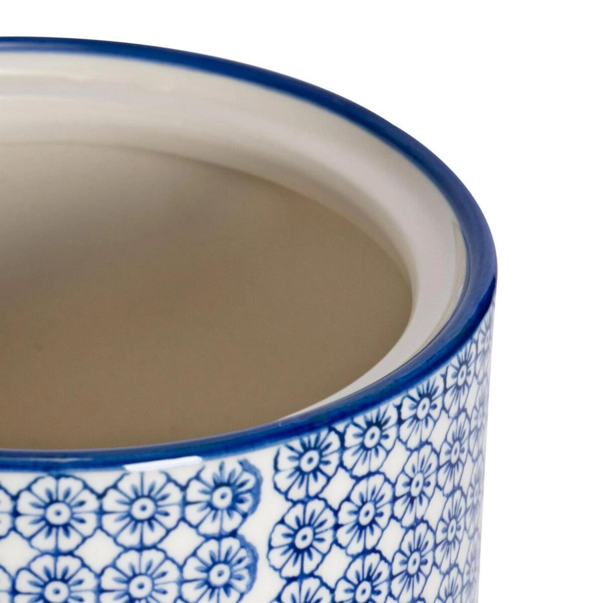Hand-Printed Kitchen Canister Japanese Porcelain Food Storage Jar 15.5cm Navy - Image 4