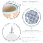 Hand-Printed Olive Oil Pourer Bottle Porcelain Kitchen Crockery 500ml Blue - Image 2