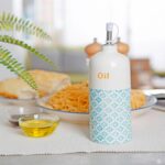 Hand-Printed Olive Oil Pourer Bottle Porcelain Kitchen Crockery 500ml Blue - Image 4