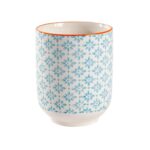 Hand Printed Porcelain Mug Tea Coffee Cups No Handles 280ml Blue