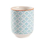 Hand Printed Porcelain Mug Tea Coffee Cups No Handles 280ml Blue