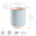 Hand Printed Porcelain Mug Tea Coffee Cups No Handles 280ml Blue - Image 3