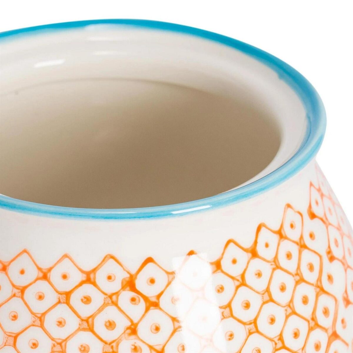 Hand-Printed Sugar Bowl Japanese Style Kitchen Serving Pot 10cm Orange - Image 6
