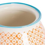 Hand-Printed Sugar Bowl Japanese Style Kitchen Serving Pot 10cm Orange - Image 6