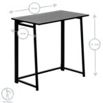 Harbour Housewares Deluxe Wooden Folding Desk Metal Frame 80cm White/Lilac - Image 3