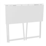 Harbour Housewares Deluxe Wooden Folding Desk Metal Frame 80cm White/Lilac - Image 4