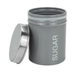 Harbour Housewares Round Metal Kitchen Sugar Canister Home Storage Jar 10cm Grey - Image 4