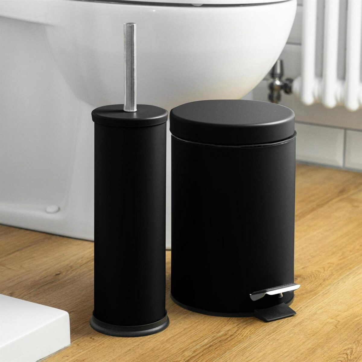 Harbour Housewares Steel Bathroom Toilet Brush and Holder Matte Black - Image 6