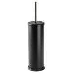 Harbour Housewares Steel Bathroom Toilet Brush and Holder Matte Black