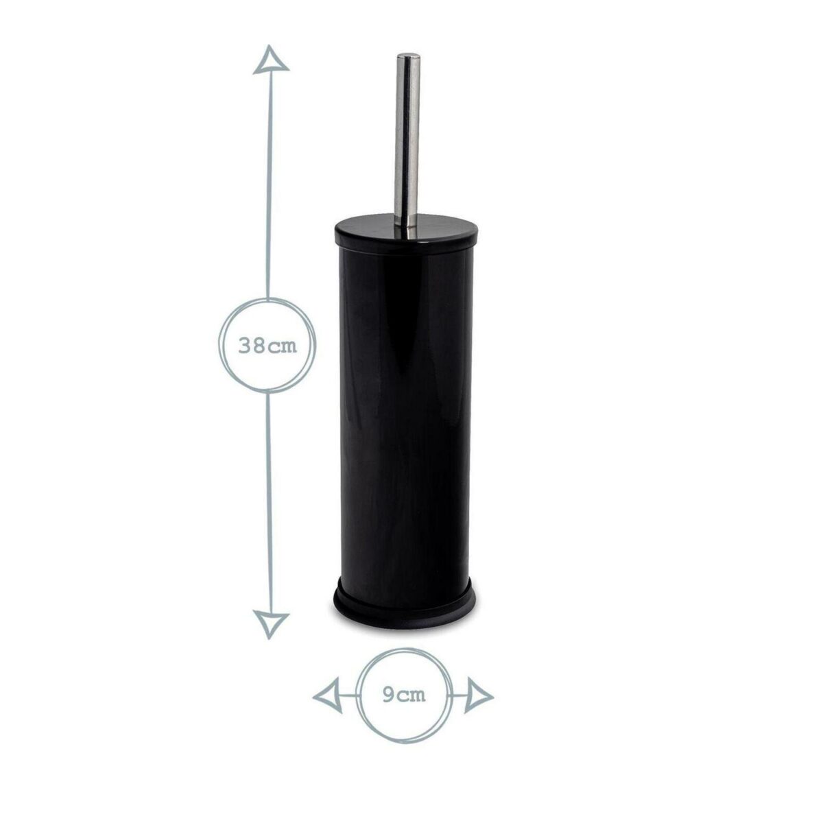 Harbour Housewares Steel Bathroom Toilet Brush and Holder Matte Black - Image 3
