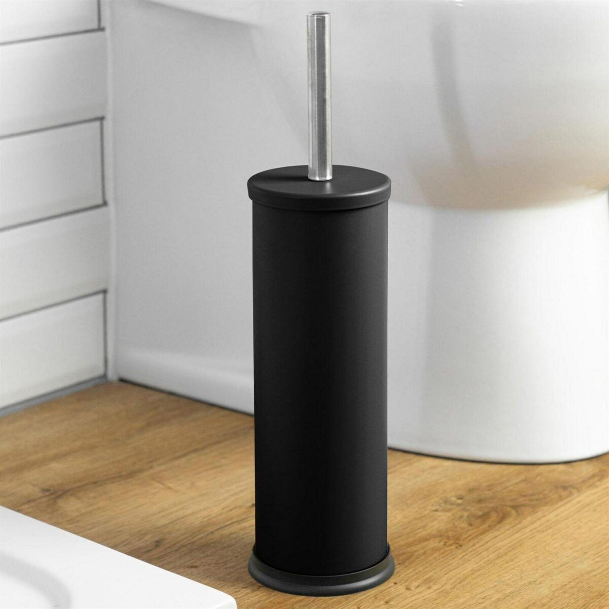 Harbour Housewares Steel Bathroom Toilet Brush and Holder Matte Black - Image 5