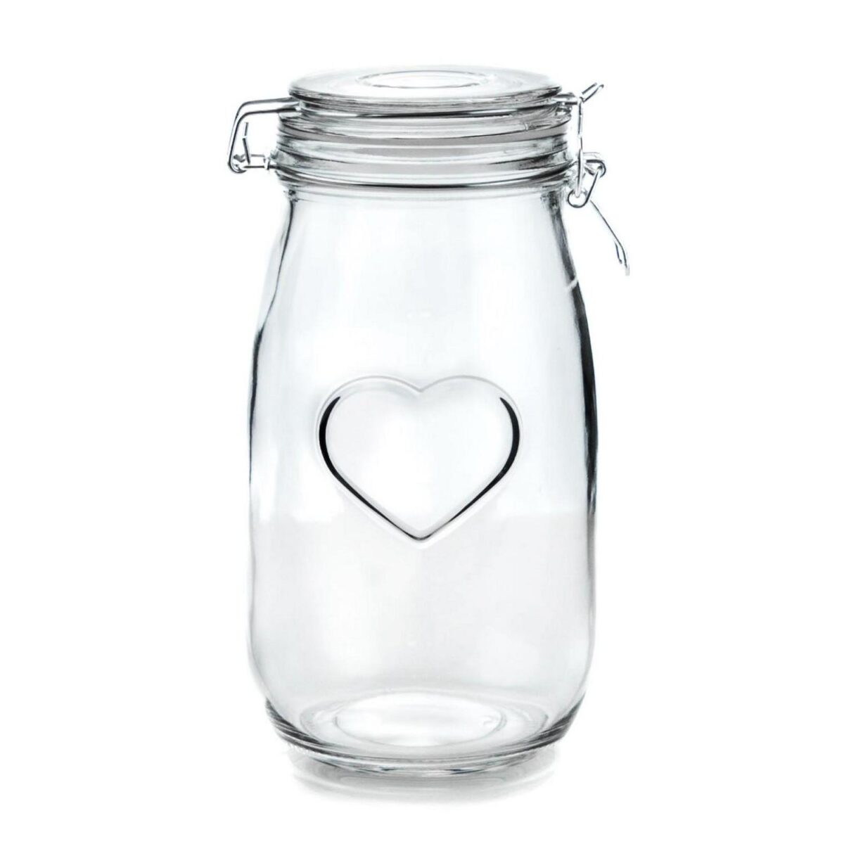 Heart Design Glass Airtight Storage Food Preserve Jar Set, 1.5L - Pack of 3 - Image 6