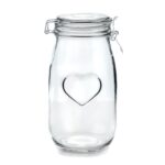 Heart Design Glass Airtight Storage Food Preserve Jar Set, 1.5L - Pack of 3 - Image 6