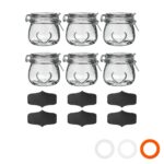 Heart Design Glass Storage / Food Preserve Preserving Jar, 500ml - Pack of 6
