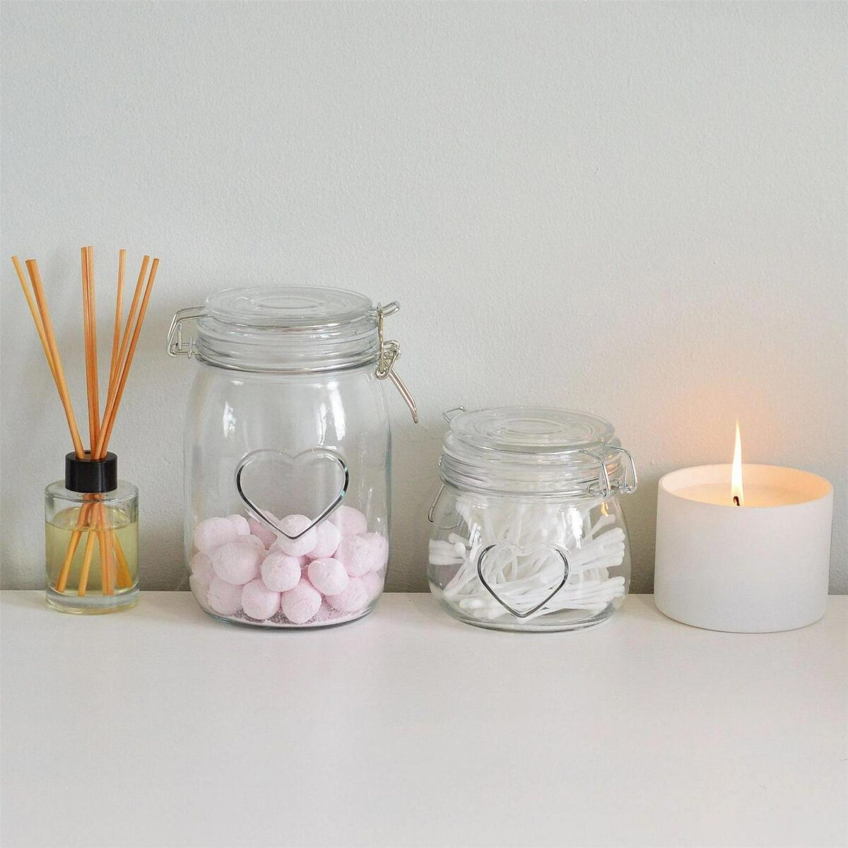 Heart Glass Storage Jar Food Preserving Container Clip Lid 1 Litre Clear Seal - Image 5