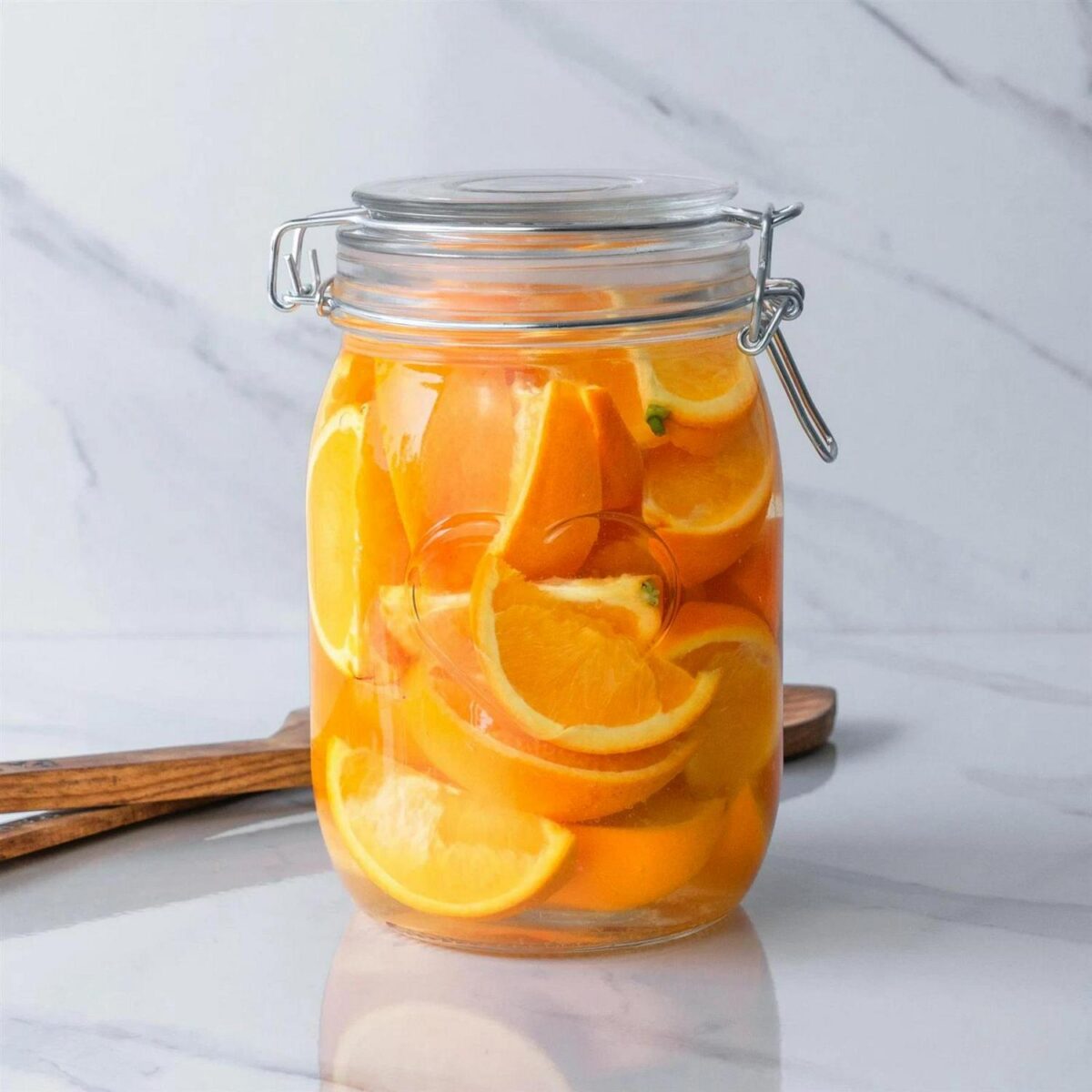 Heart Glass Storage Jar Food Preserving Container Clip Lid 1 Litre Clear Seal - Image 3