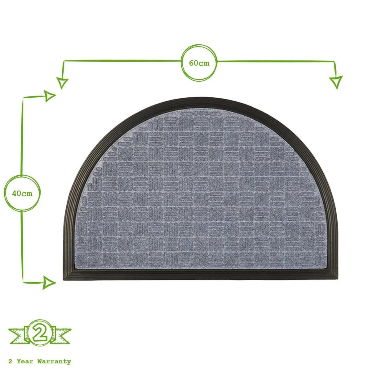 Heavy Duty Door Mat Extra Tough Indoor Outdoor Office Mats 60 x 40cm Grey - Image 3