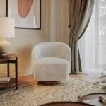 Henredon Murphy Cream Fabric Swivel Chair - Image 3