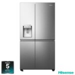 Hisense RS818N4TIC, Side by Side Fridge Freezer, C Rated in Stainless Steel