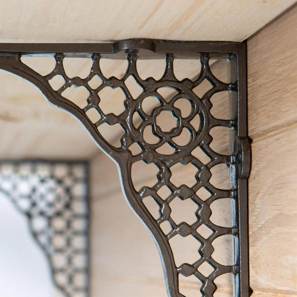 Honeycomb Iron Shelf Bracket Cast Iron Antique Vintage Wall Brackets D205mm Raw - Image 6