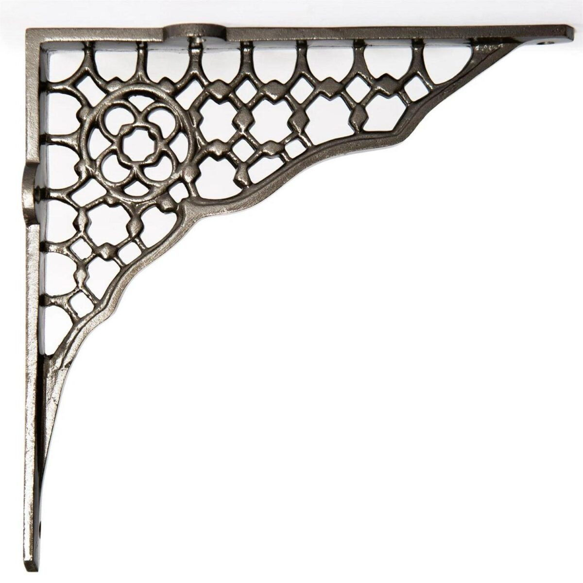 Honeycomb Iron Shelf Bracket Cast Iron Antique Vintage Wall Brackets D205mm Raw - Image 3