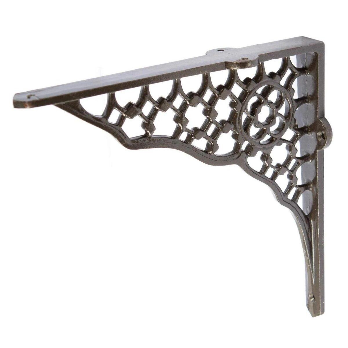 Honeycomb Iron Shelf Bracket Cast Iron Antique Vintage Wall Brackets D205mm Raw - Image 1