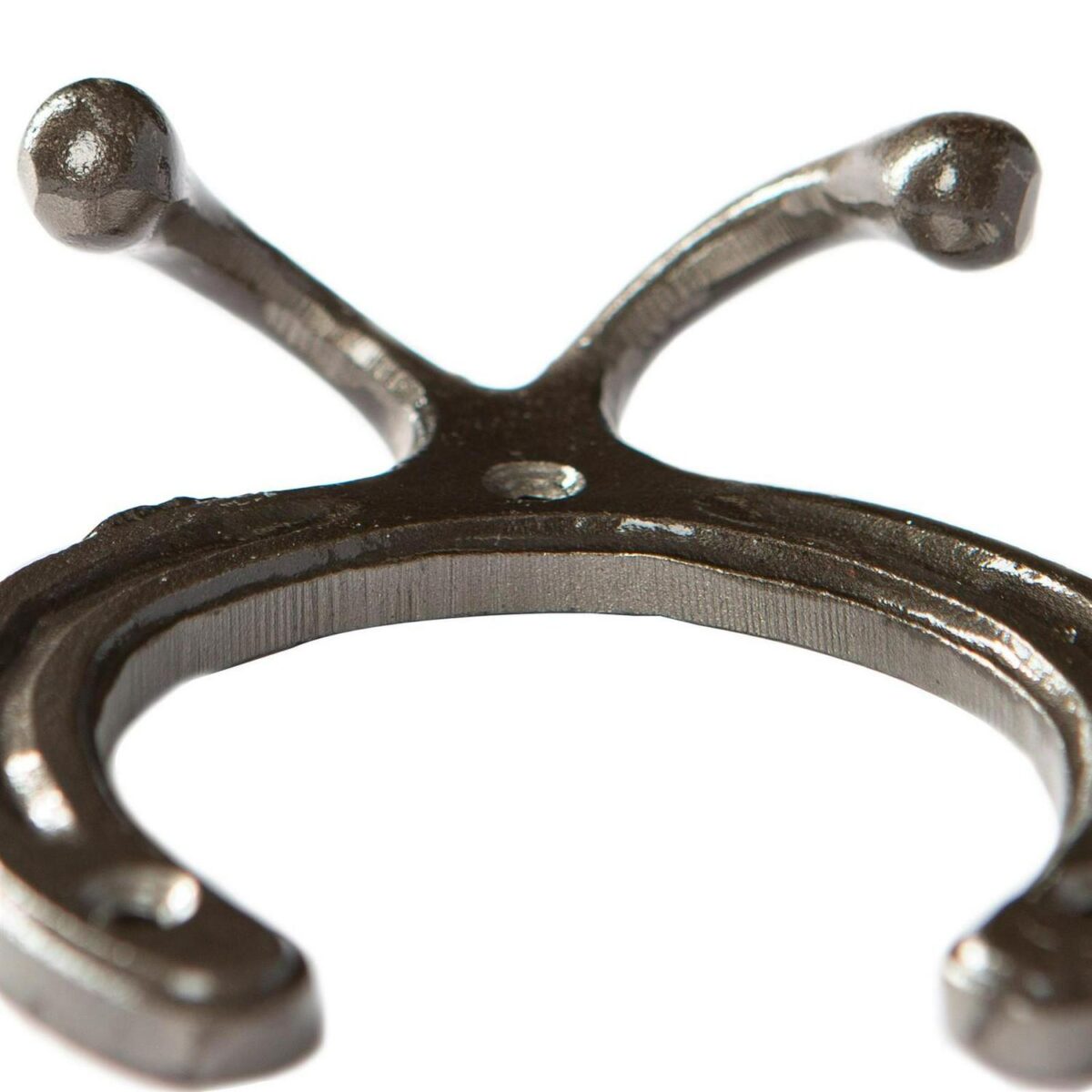 Horse Shoe Double Coat Hook Cast Iron Antique Vintage Style W100mm x H110mm Raw - Image 3