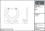 Horse Shoe Double Coat Hook Cast Iron Antique Vintage Style W100mm x H110mm Raw - Image 4