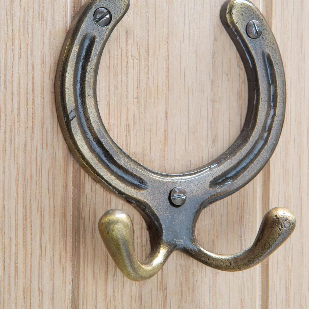 Horse Shoe Double Coat Hook Cast Iron Antique Vintage Style W100mm x H110mm Raw - Image 6