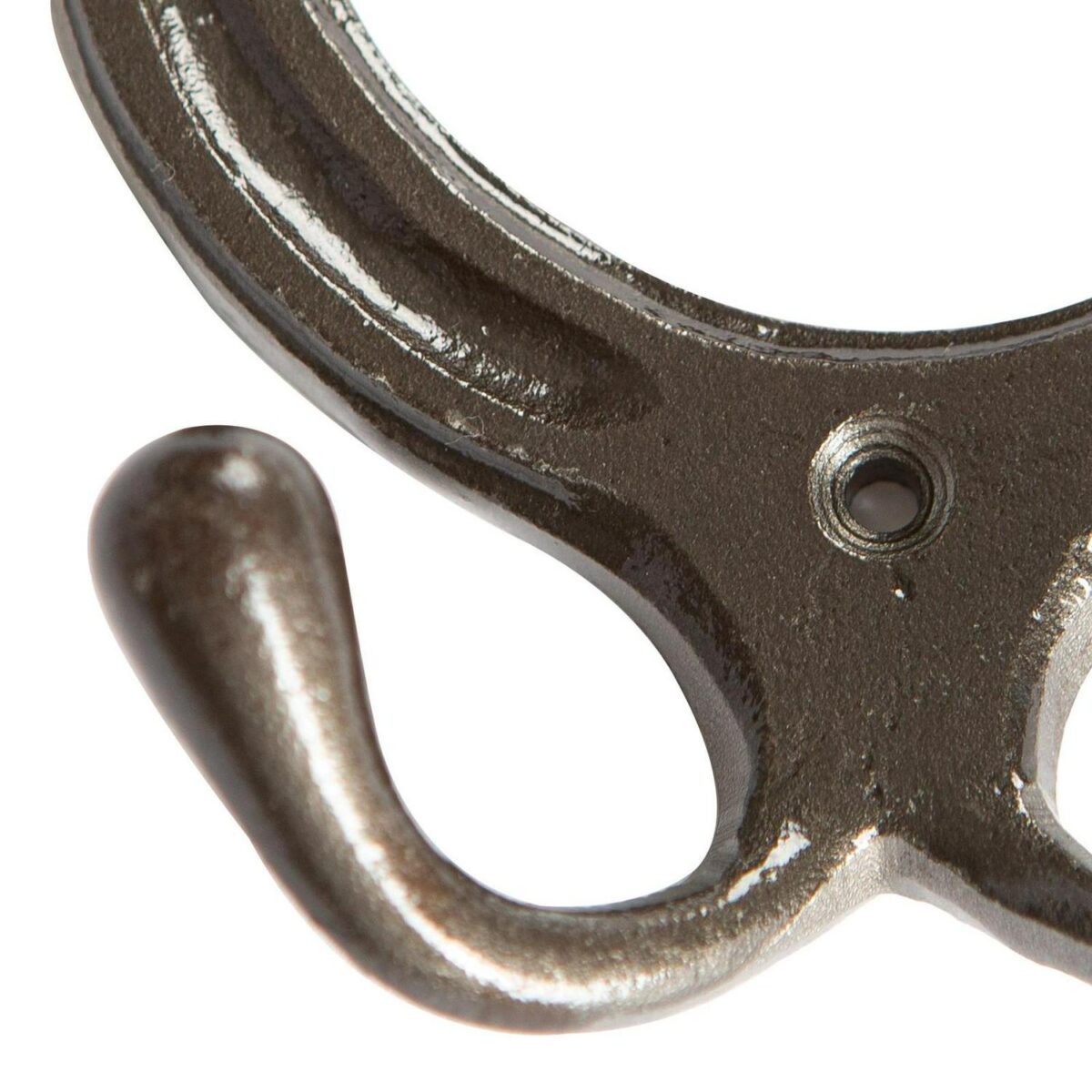 Horse Shoe Double Coat Hook Cast Iron Antique Vintage Style W100mm x H110mm Raw - Image 2
