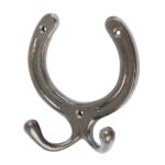 Horse Shoe Double Coat Hook Cast Iron Antique Vintage Style W100mm x H110mm Raw