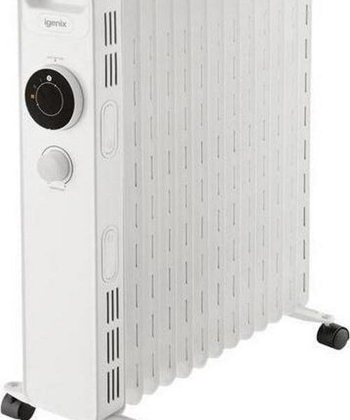IGENIX IG2625 Portable Oil-Filled Radiator - White