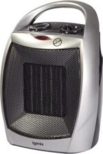 IGENIX IG9030 Portable Hot and Cool Fan Heater - Silver and Black