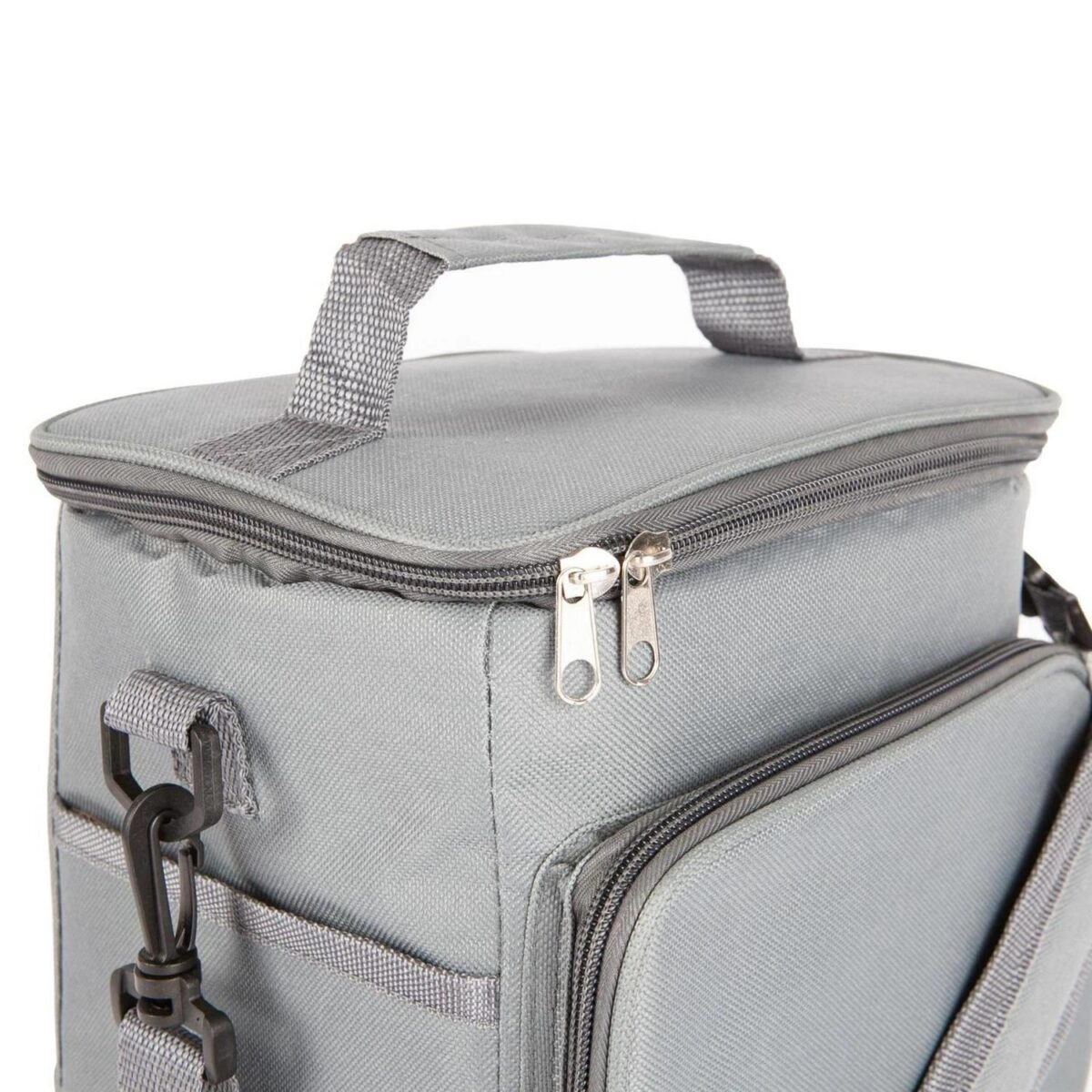 Insulated Cool Bag Lunch Picnic BBQ Cool Bag Shoulder Strap 24 x 27cm Grey - Image 5