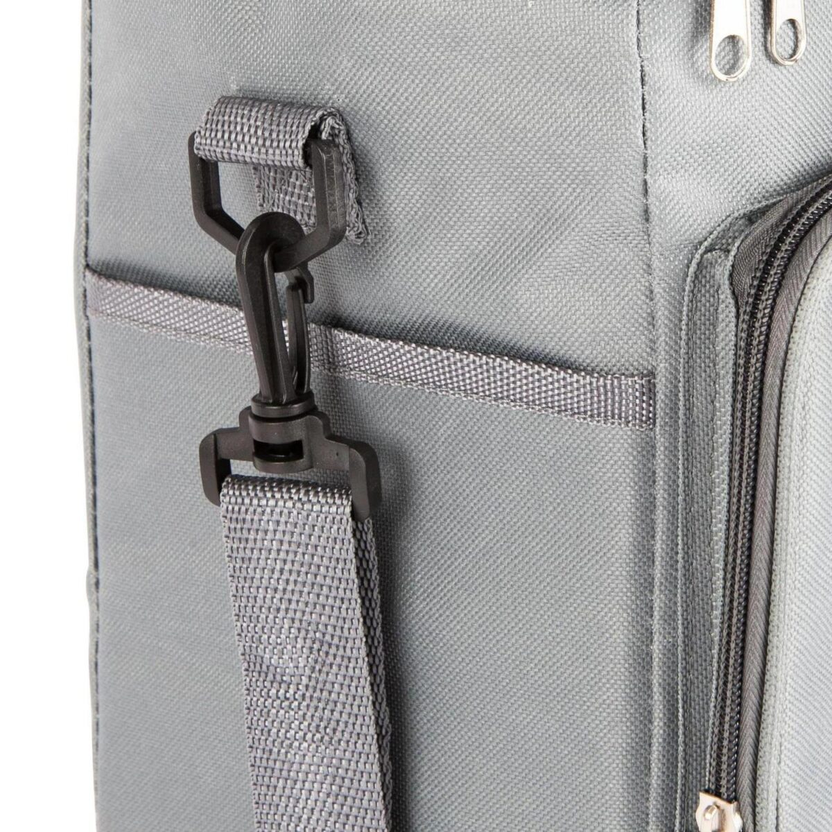 Insulated Cool Bag Lunch Picnic BBQ Cool Bag Shoulder Strap 24 x 27cm Grey - Image 4