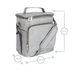 Insulated Cool Bag Lunch Picnic BBQ Cool Bag Shoulder Strap 24 x 27cm Grey - Image 3