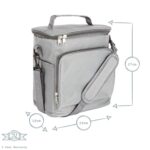 Insulated Cool Bag Lunch Picnic BBQ Cool Bag Shoulder Strap 24 x 27cm Grey - Image 3