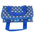 Insulated Lunch Bag Work Picnic Cooler Cool Tote Bag Men Women Blue Polka - Image 5