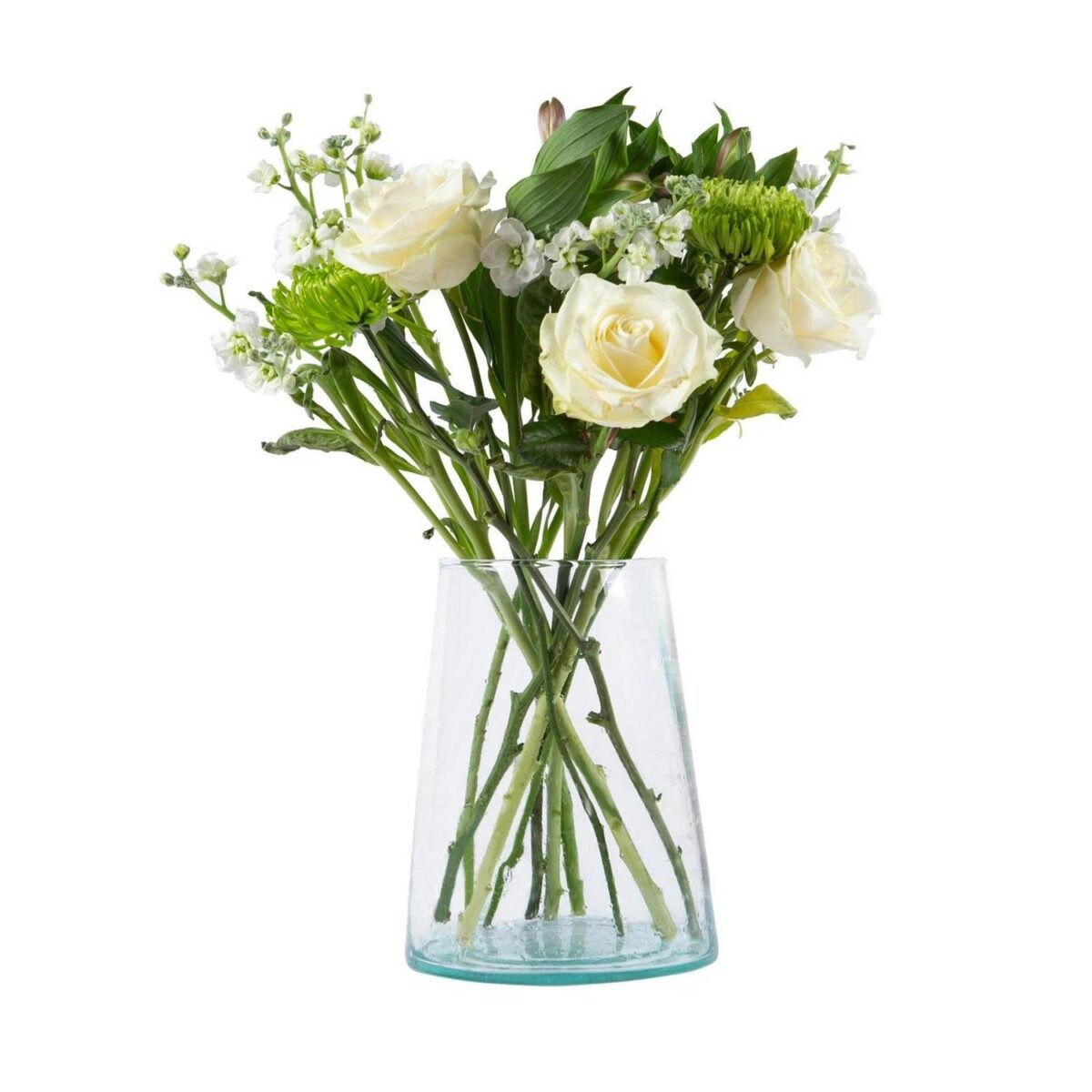 Jebel Recycled Glass Vase Decorative Home Flower Display Holder 3.5 Litre Clear - Image 1