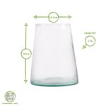 Jebel Recycled Glass Vase Decorative Home Flower Display Holder 3.5 Litre Blue - Image 3