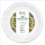 Jena Eco Compostable Strong Plates, 150 Pack