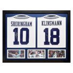 Jurgen Klinsmann and Teddy Sheringham Signed Framed Tottenham Football Shirts